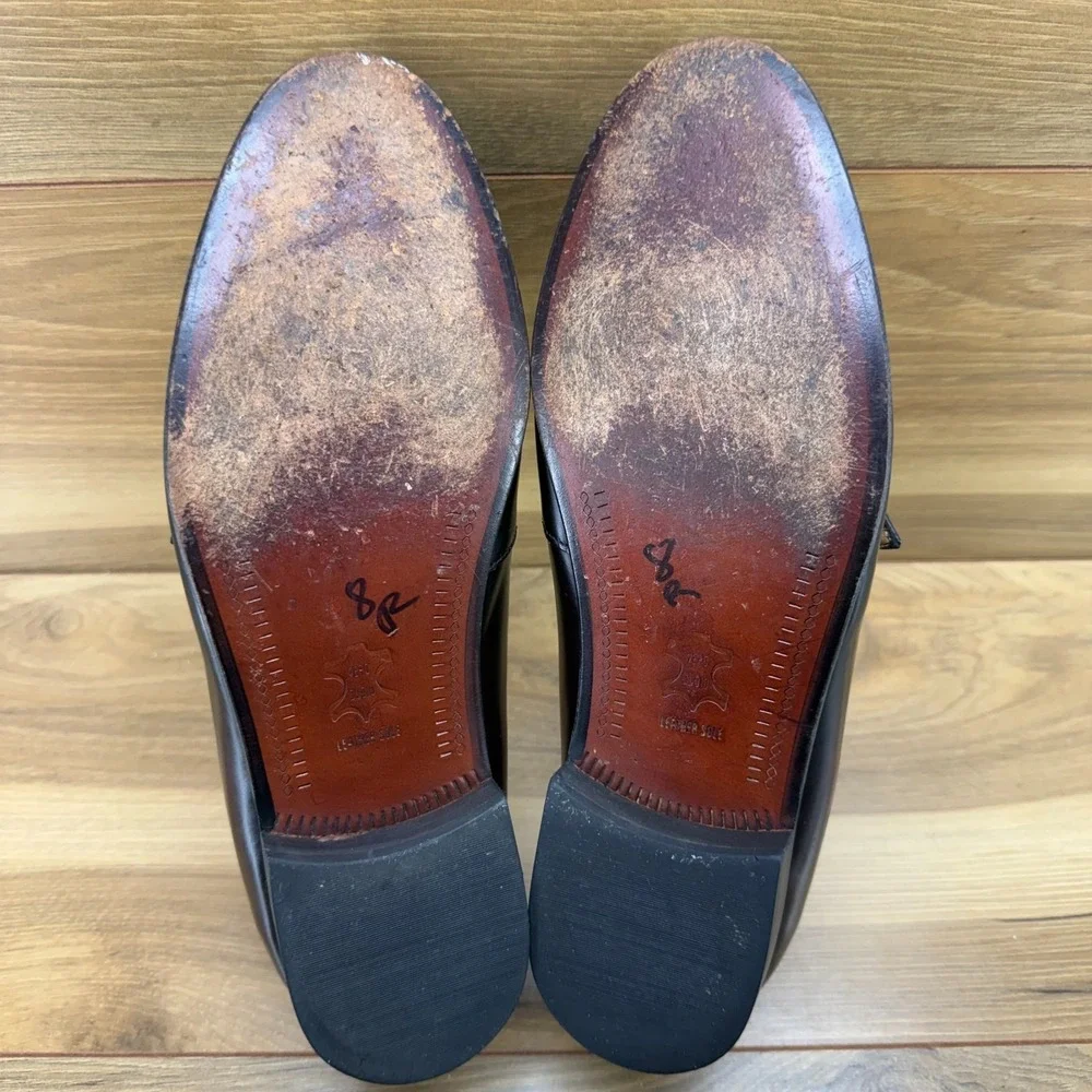 Stuart McGuire Apron Toe Buckle Loafers Mens 10 EE‎ Bugundy Leather Formal